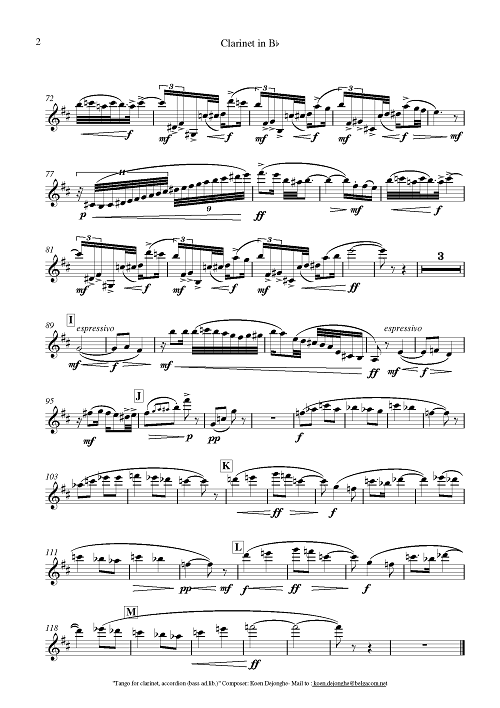 单簧管与手风琴作品《俄罗斯探戈》